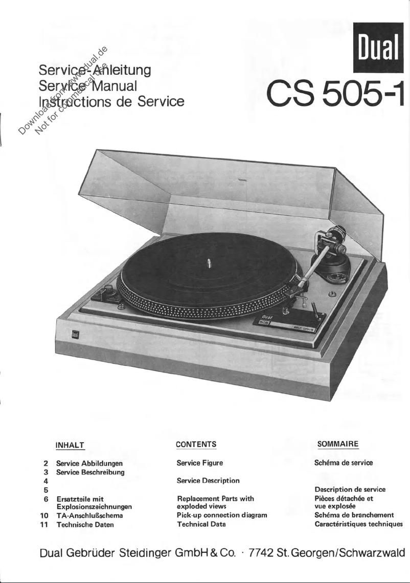 Page 1 of the manual User Manual Dual CS 505-4