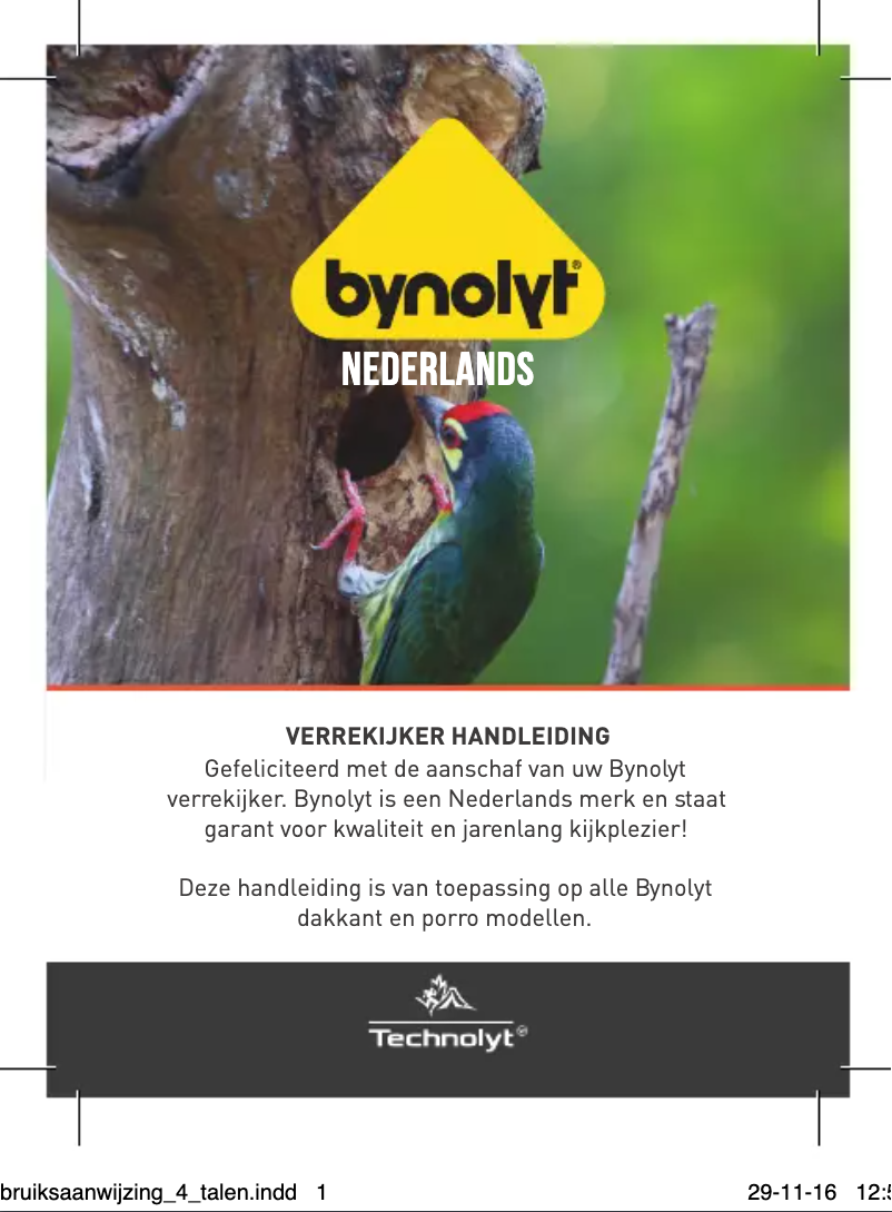 Page 1 of the manual User Manual Bynolyt Stork 8x42