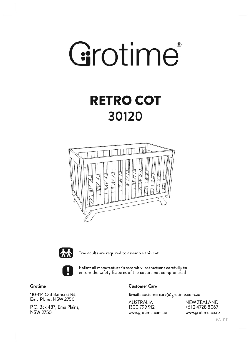 Page 1 of the manual User Manual Grotime Retro Cot