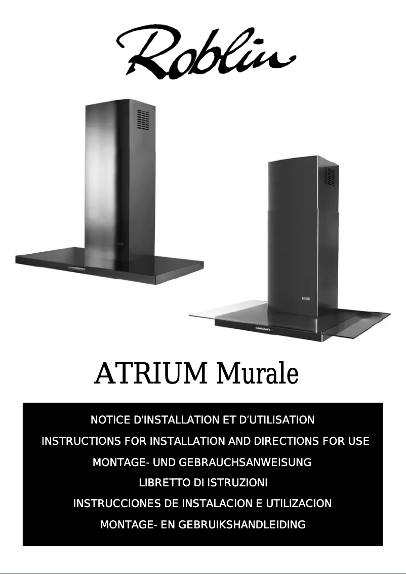 First page image of the manual for Atrium/2 Verre 1200