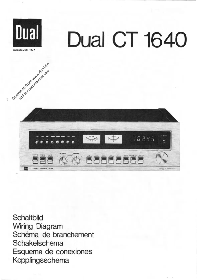 First page image of the manual for CT 1640