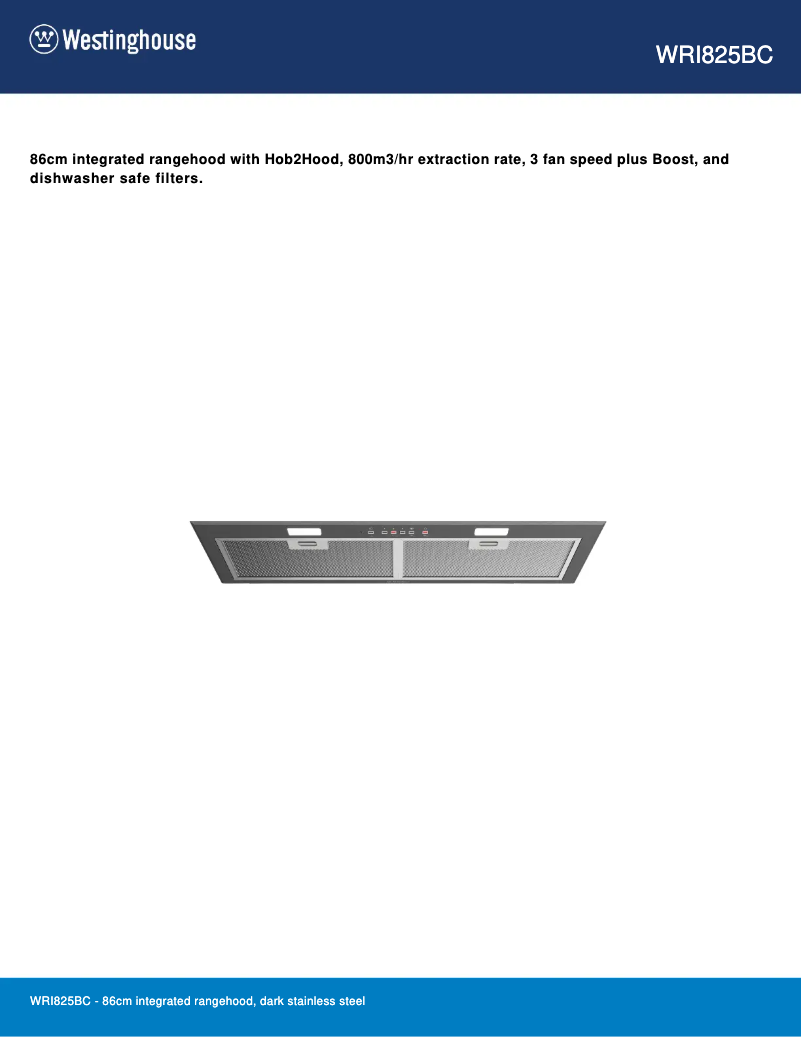 First page image of the manual for WRI825BC