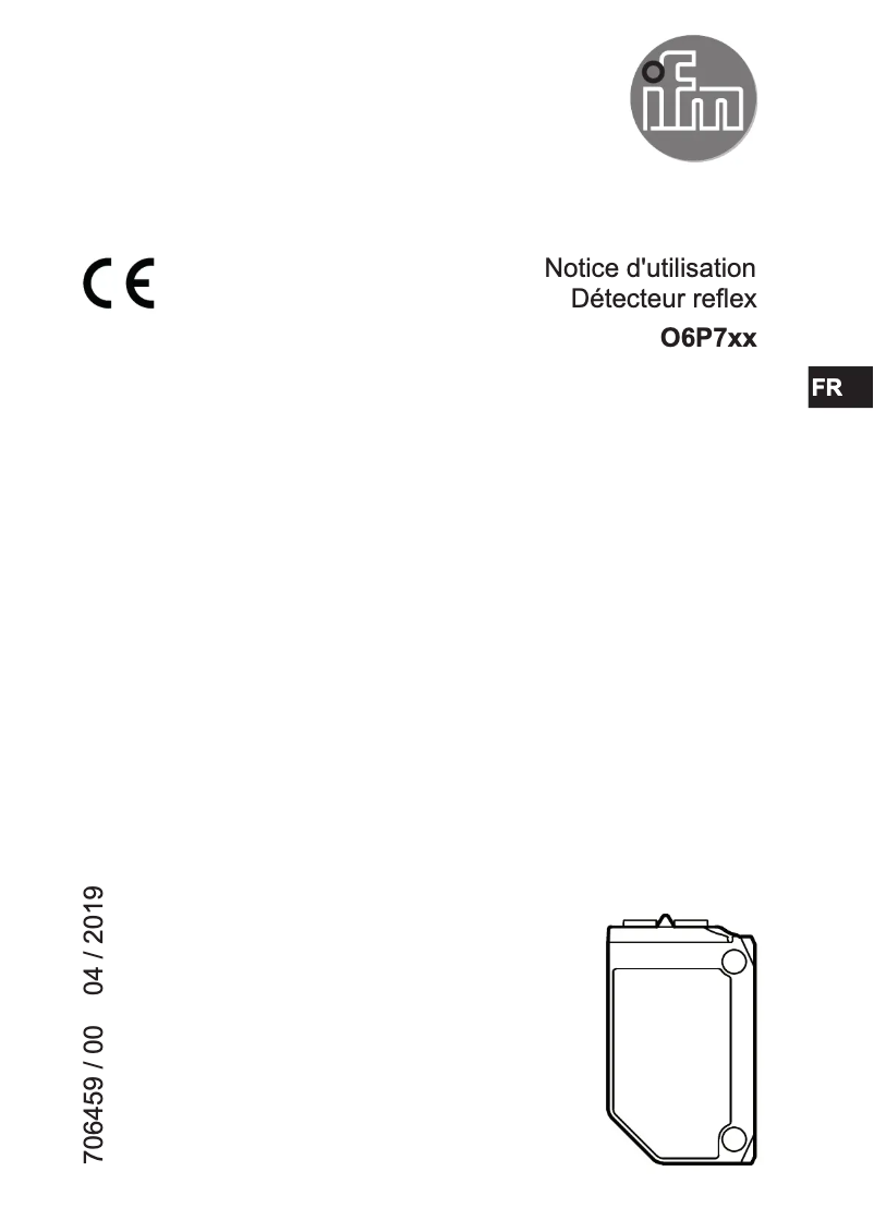 Page 1 of the manual User Manual IFM O6P705