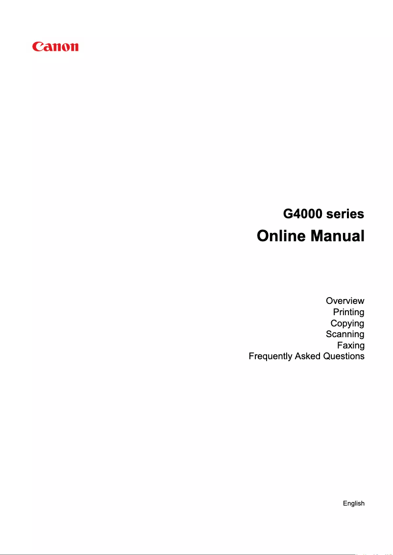 Page 1 of the manual User Manual Canon PIXMA G4400