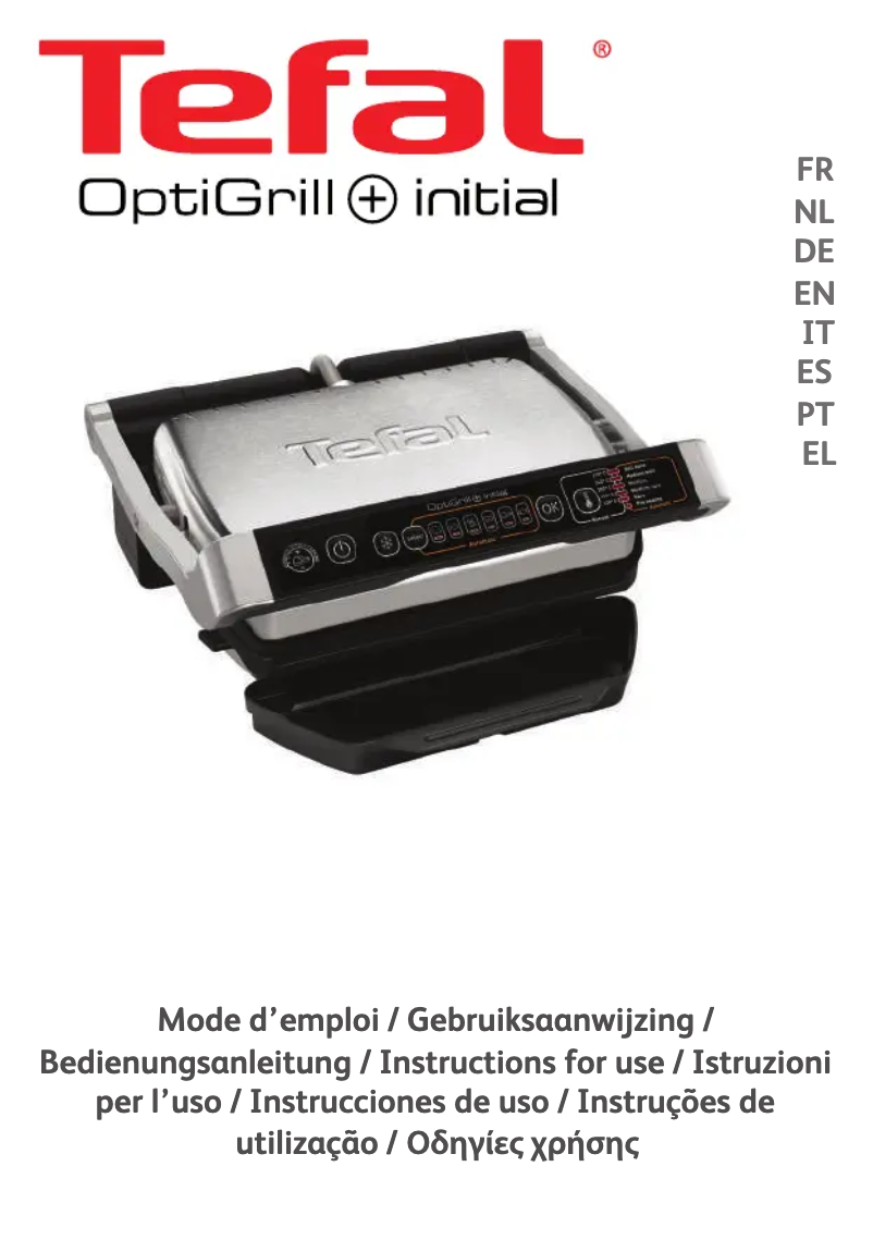 Page 1 of the manual User Manual Tefal Optigrill+ Initial GC706D