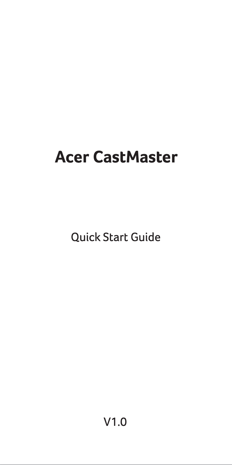 First page image of the manual for CastMaster