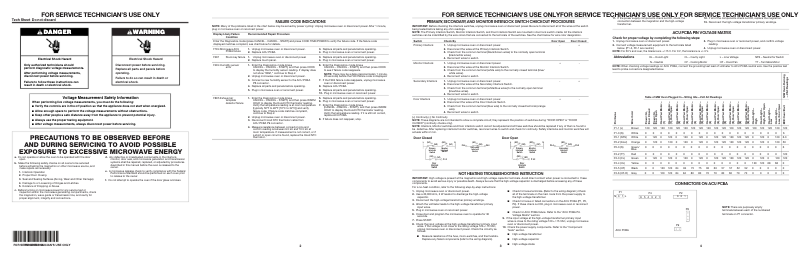 Page 1 of the manual Technical Sheet JennAir JMV8208CS