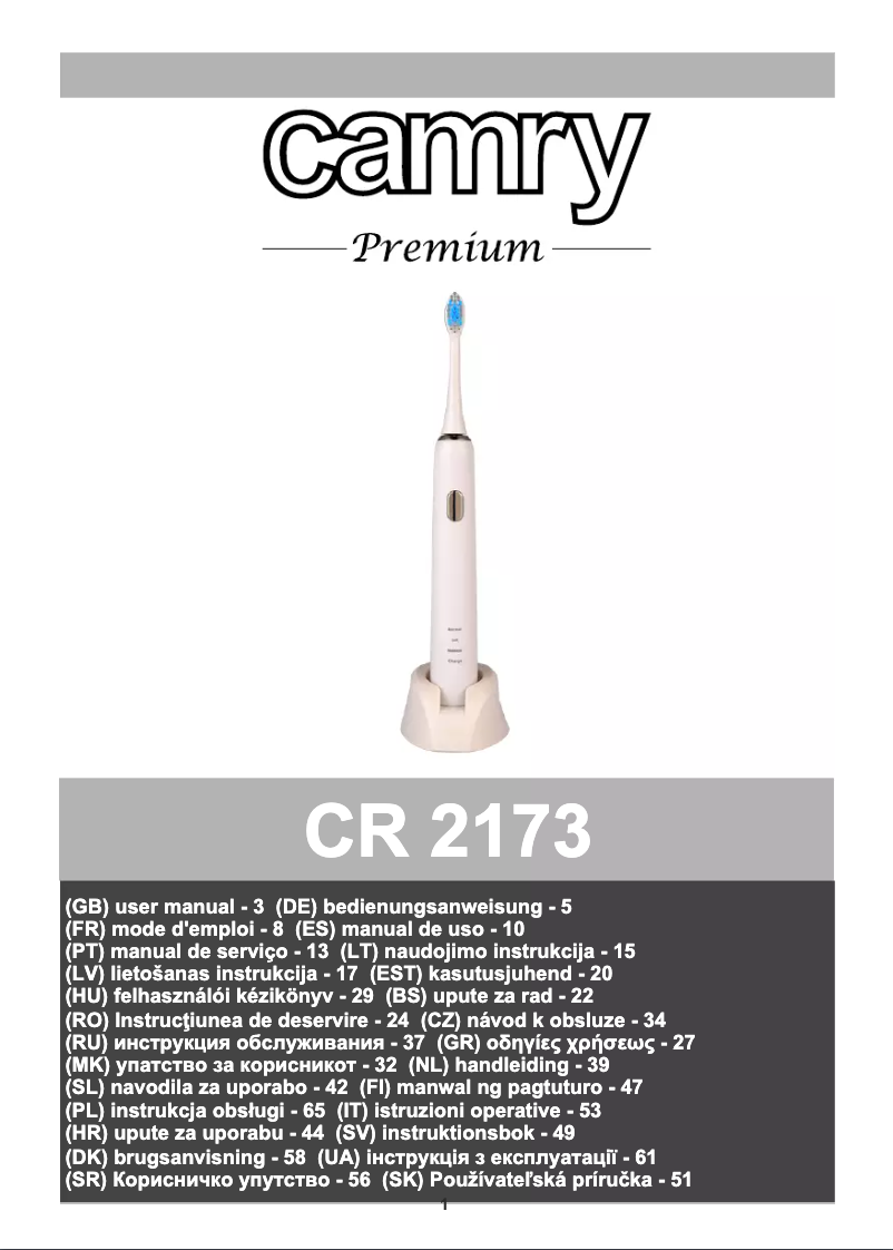 Page 1 of the manual User Manual Adler CR 2173