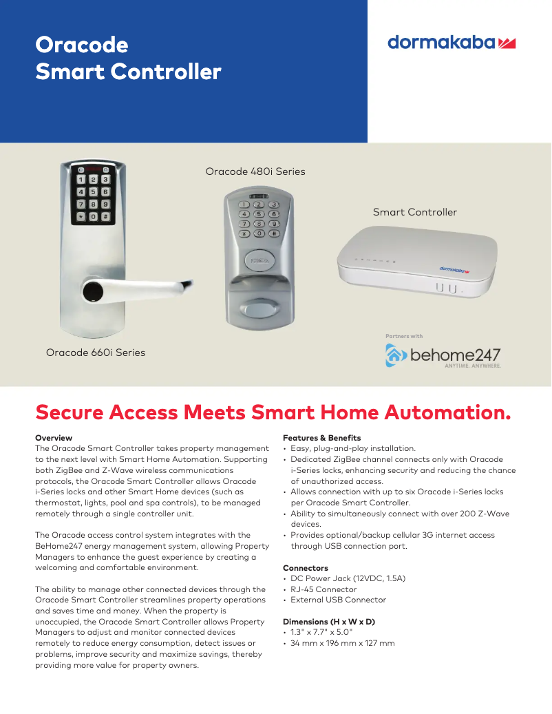 Page 1 of the manual Brochure Dormakaba Oracode