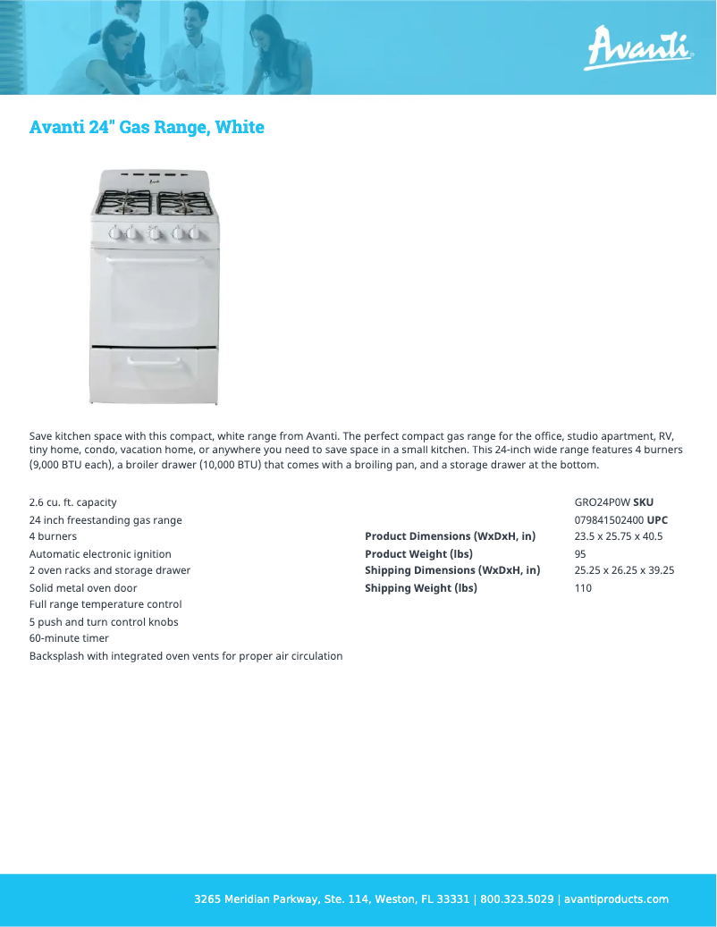 First page image of the manual for GRO24P0W