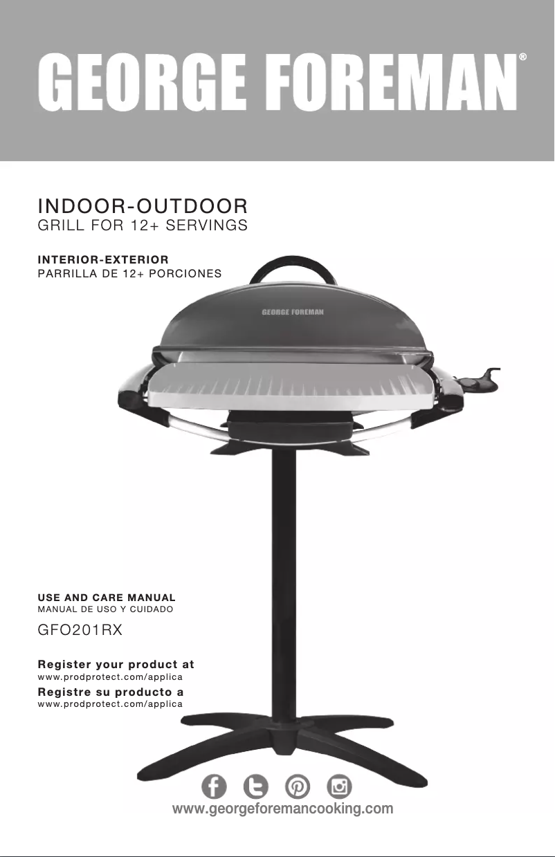 Page 1 of the manual User Manual George Foreman GFO201RX