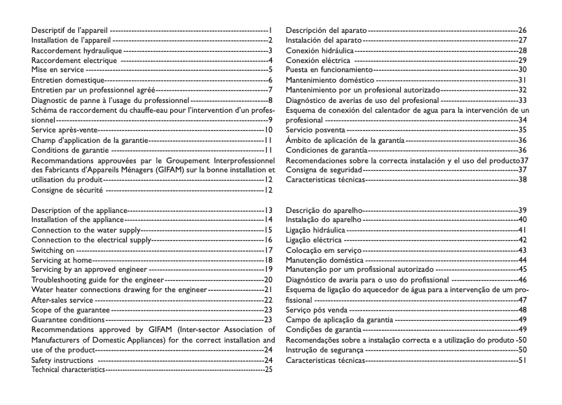 First page image of the manual for Familio 200L