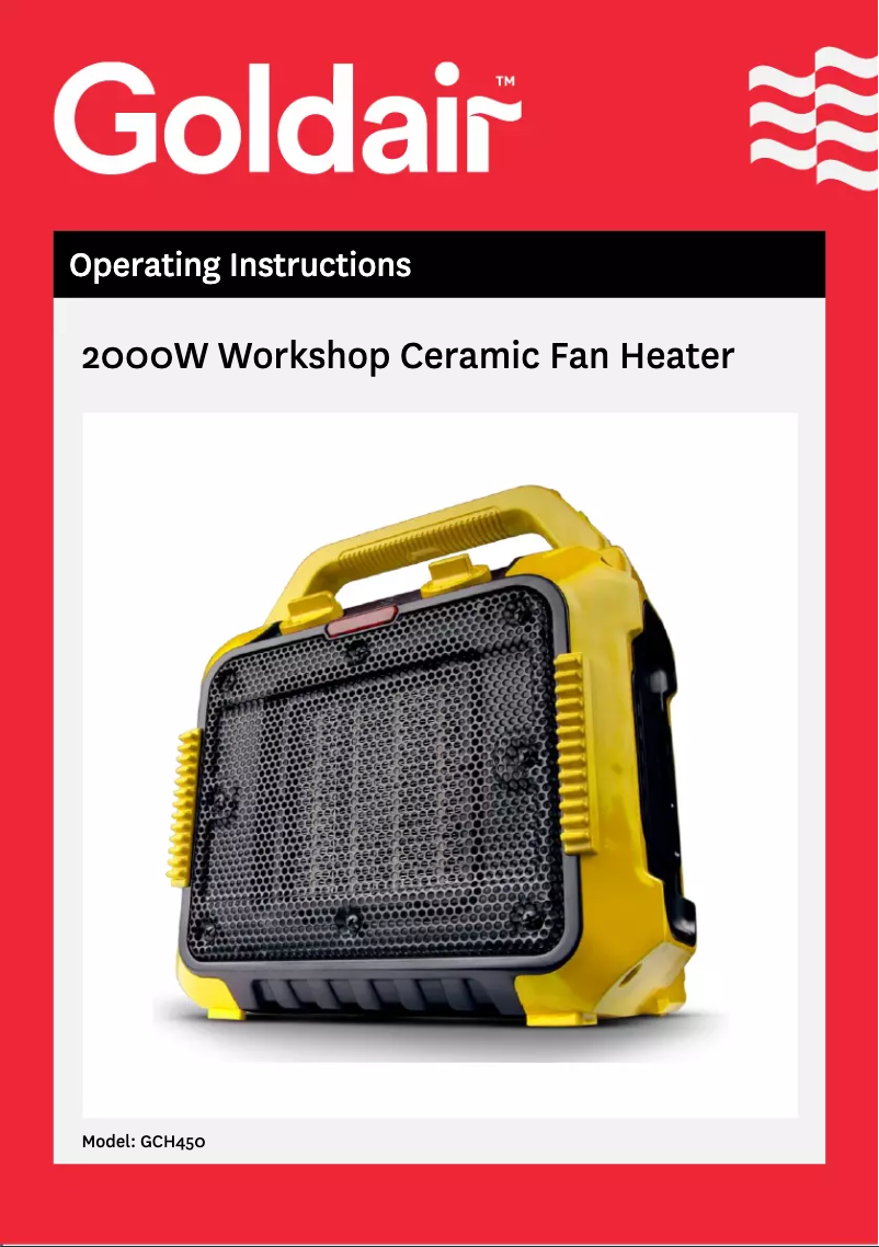 First page image of the manual for GCH450