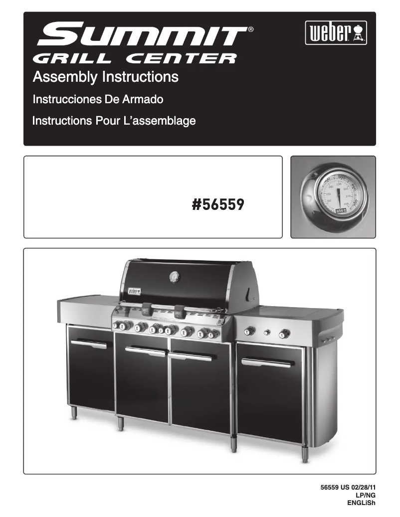 First page image of the manual for Summit Grill Center