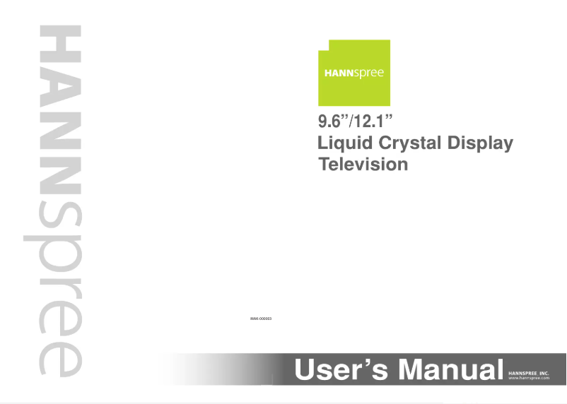 Page 1 of the manual User Manual Hannspree Fantasy HANNSz Plush Crab