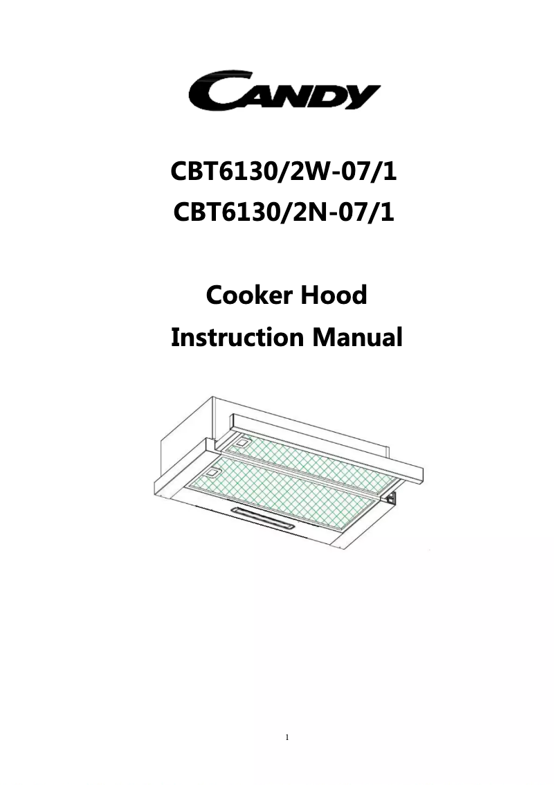 First page image of the manual for CBT6130/2W-07/1