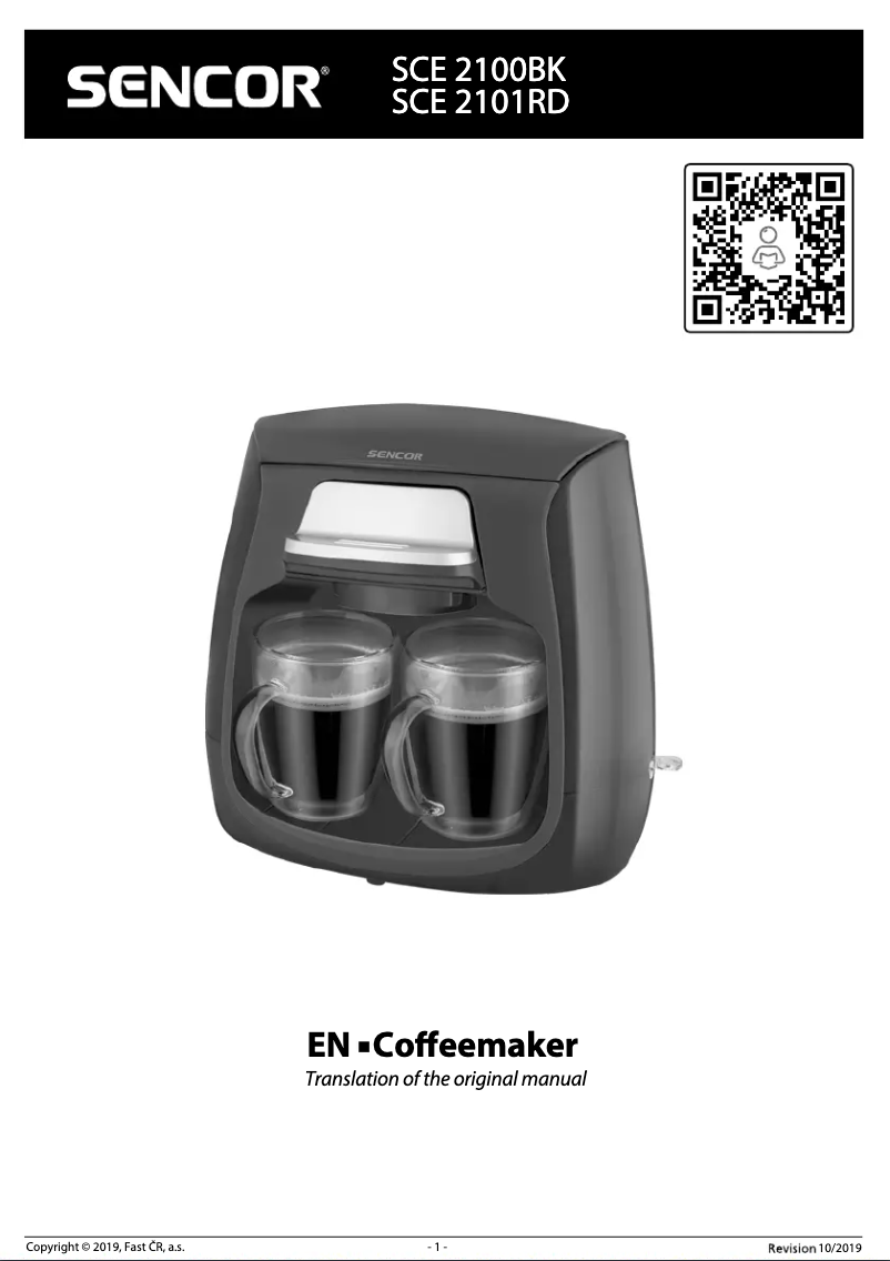 Page 1 of the manual User Manual Sencor SCE 2100BK