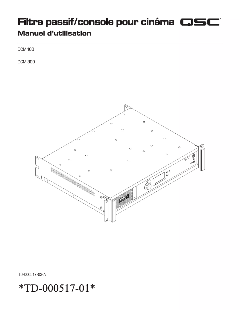 Page 1 of the manual User Manual QSC DCM 100