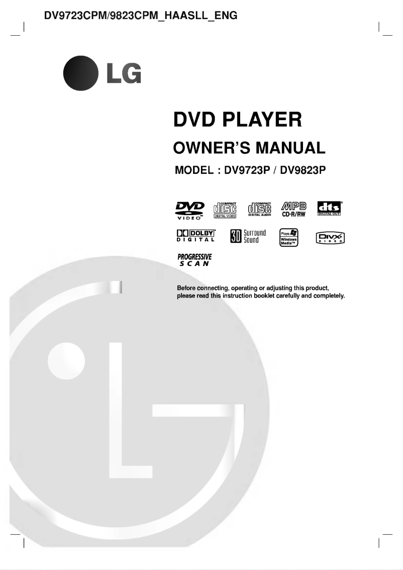 First page image of the manual for DV9823P