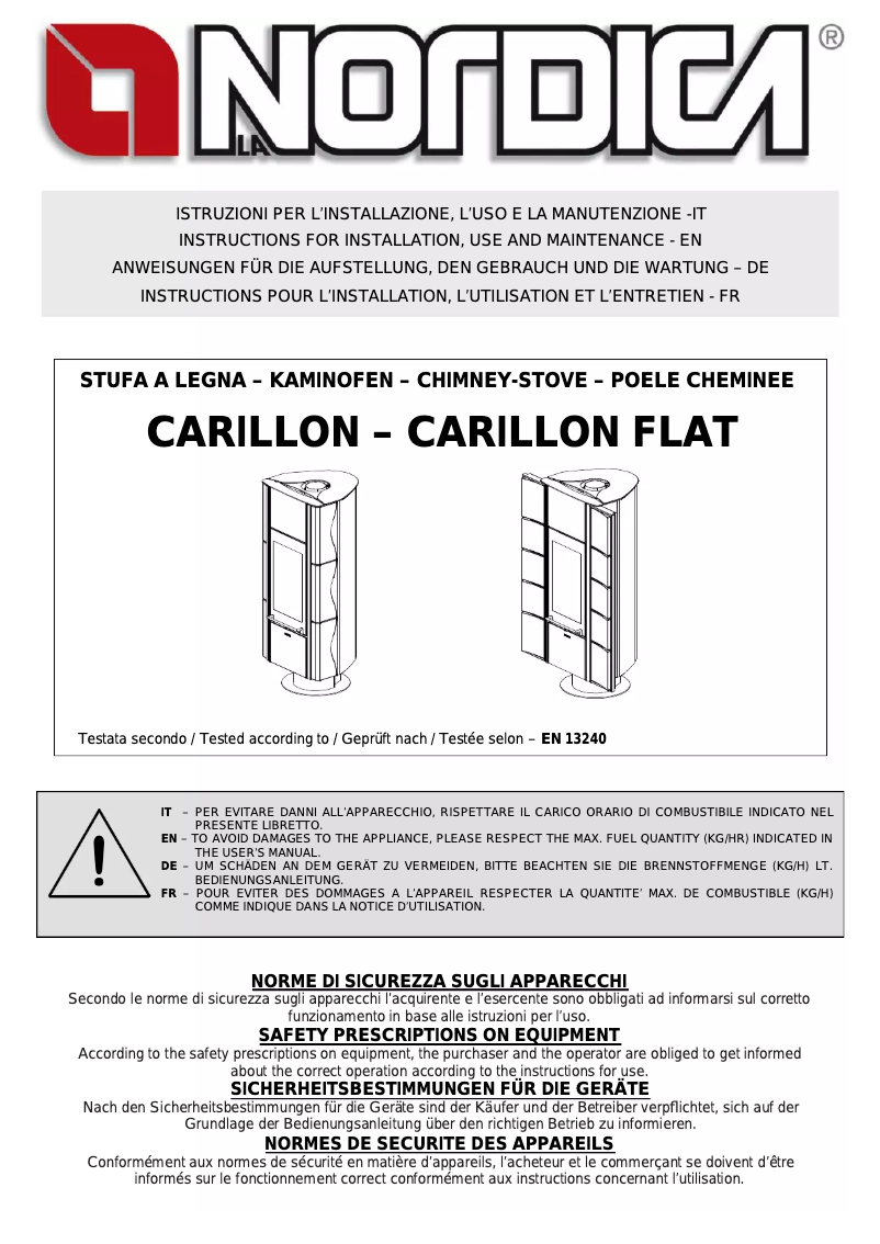 First page image of the manual for Carillon