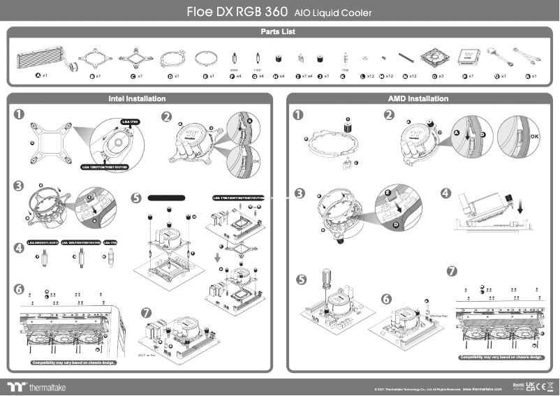 Page 1 of the manual User Manual Thermaltake Floe DX