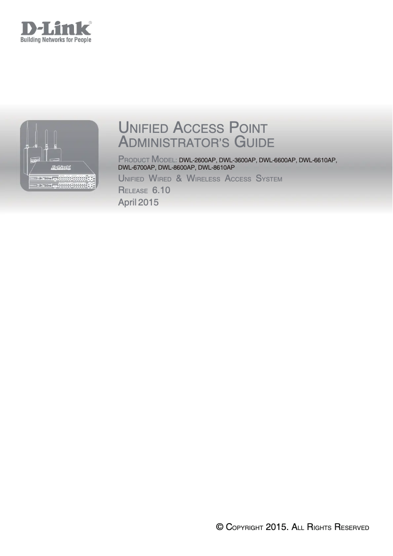 First page image of the manual for DWL-6610APE