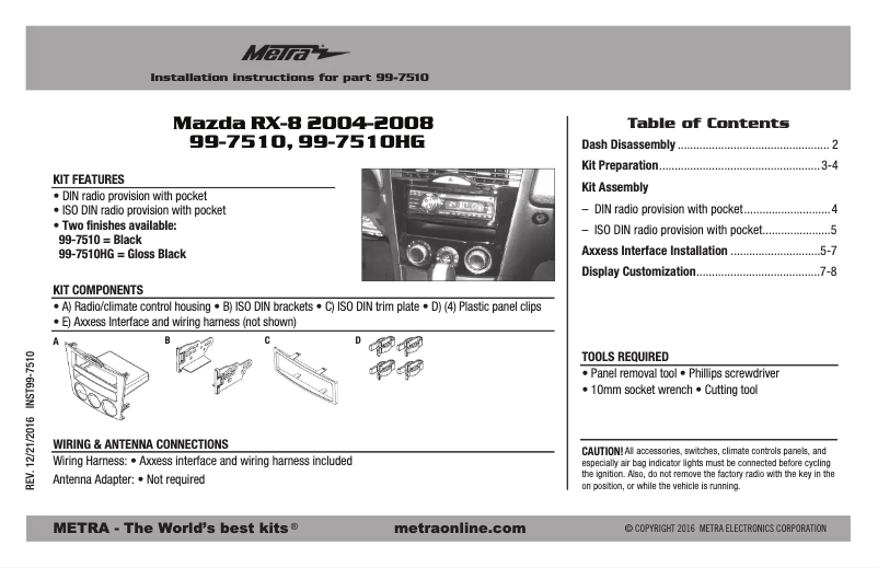 First page image of the manual for 99-7510HG