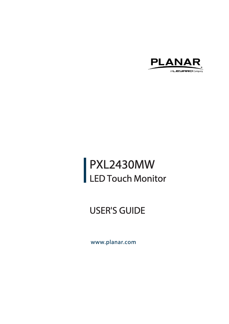 Page 1 of the manual User Manual Planar PXL2430MW