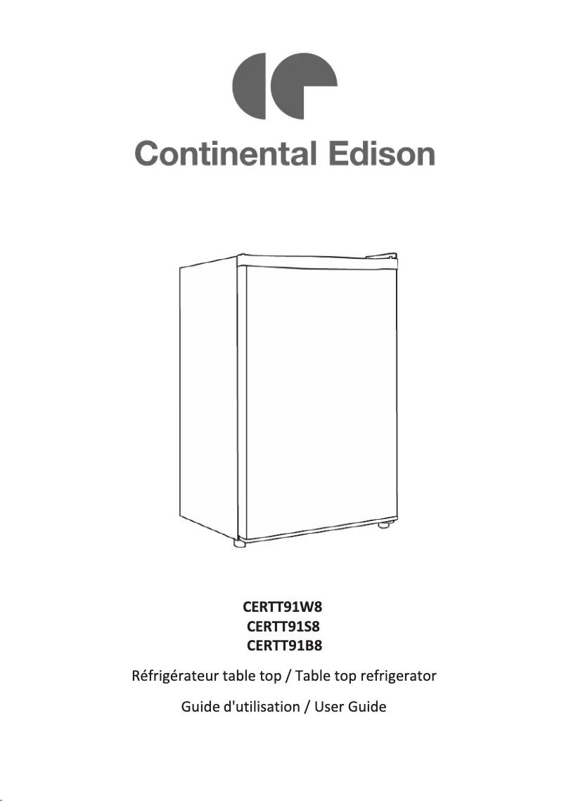 Page 1 of the manual User Manual Continental Edison CERTT91W8