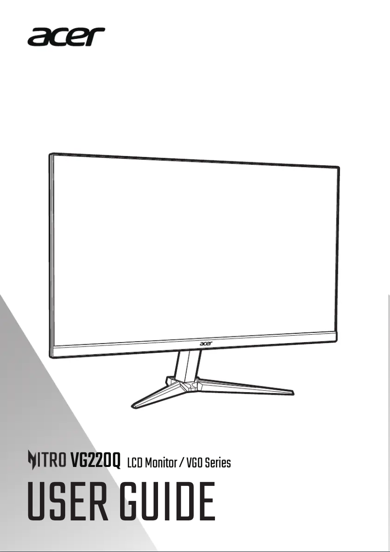 First page image of the manual for VG220QH