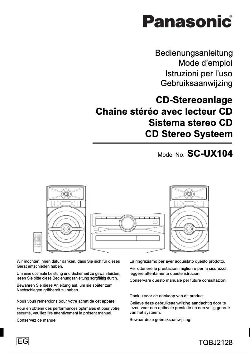 First page image of the manual for SC-UX104