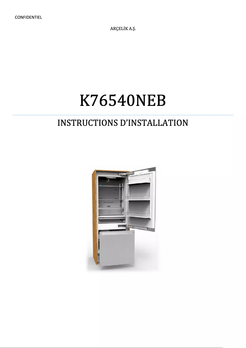 First page image of the manual for BBBF3019IMWESS