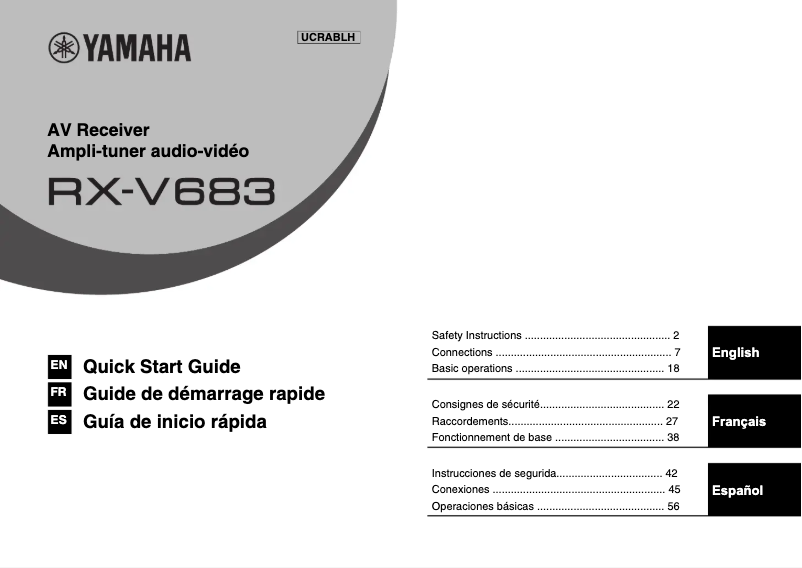 Page 1 of the manual User Manual Yamaha RX-V683