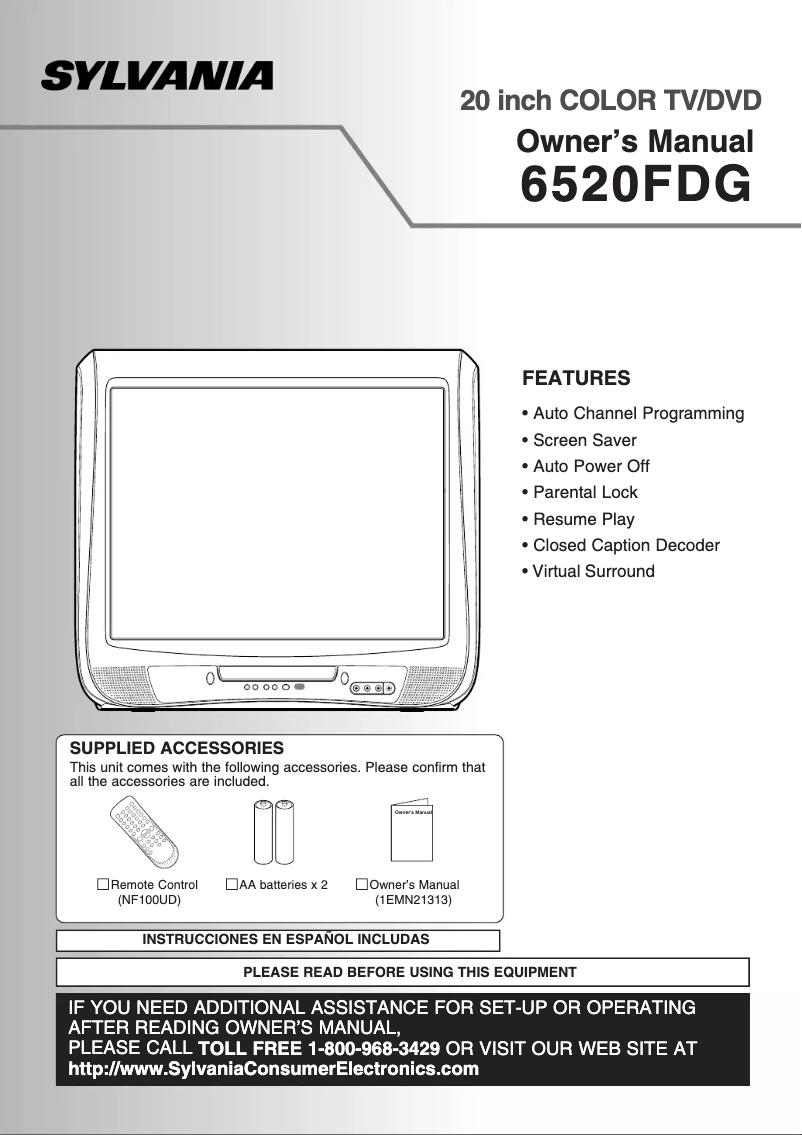 Page 1 of the manual User Manual Sylvania 6520FDG
