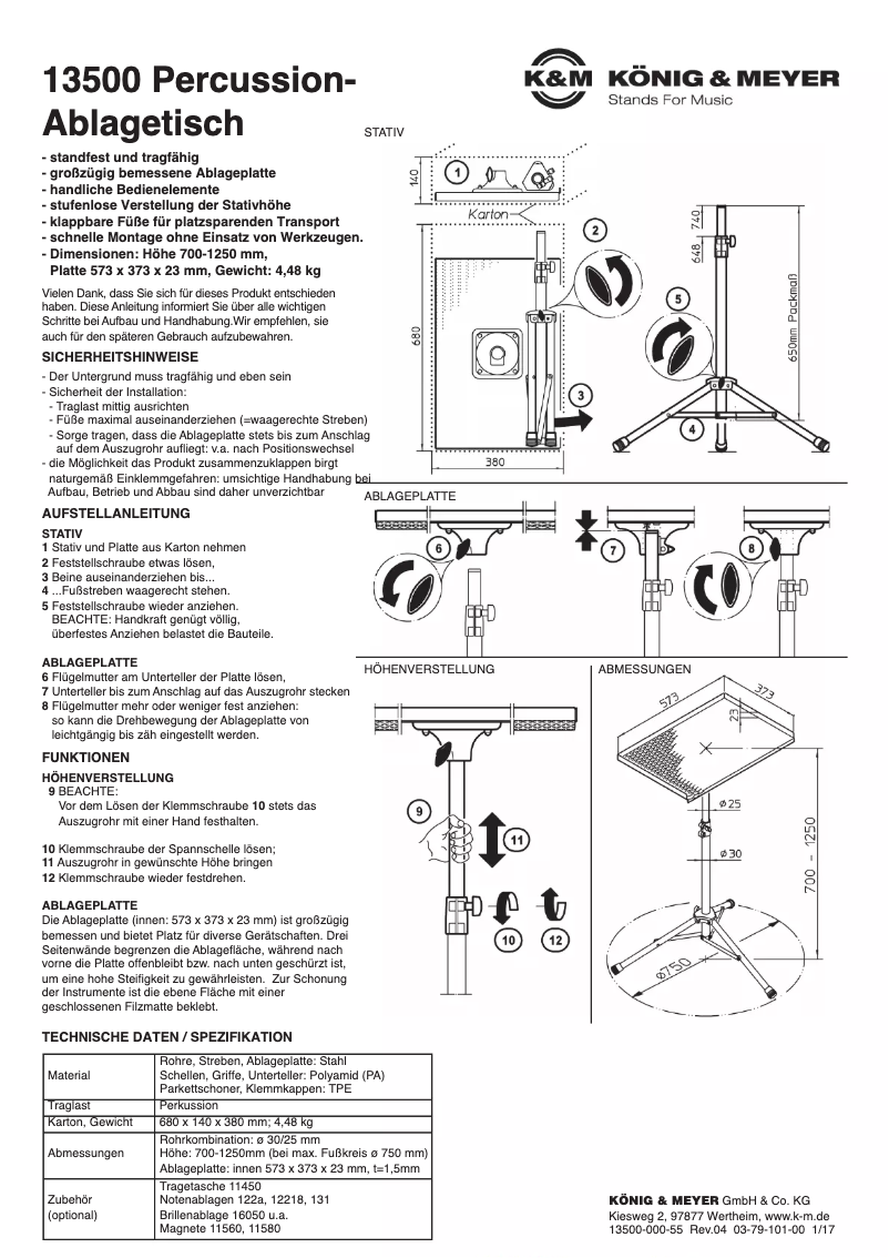First page image of the manual for 13500
