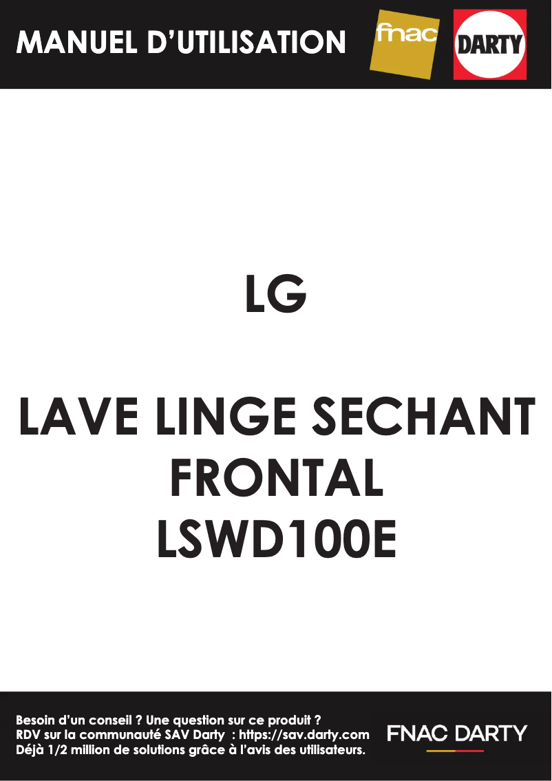 First page image of the manual for LSWD100E