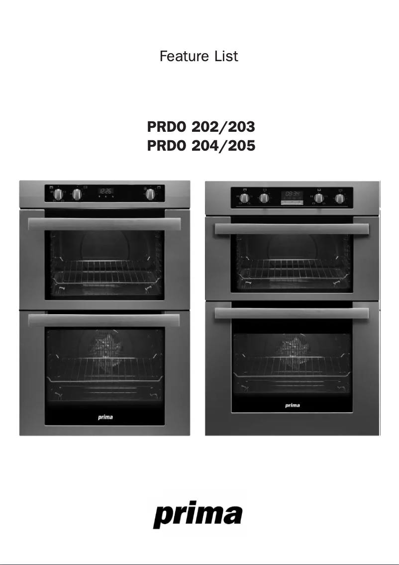 First page image of the manual for PRDO205