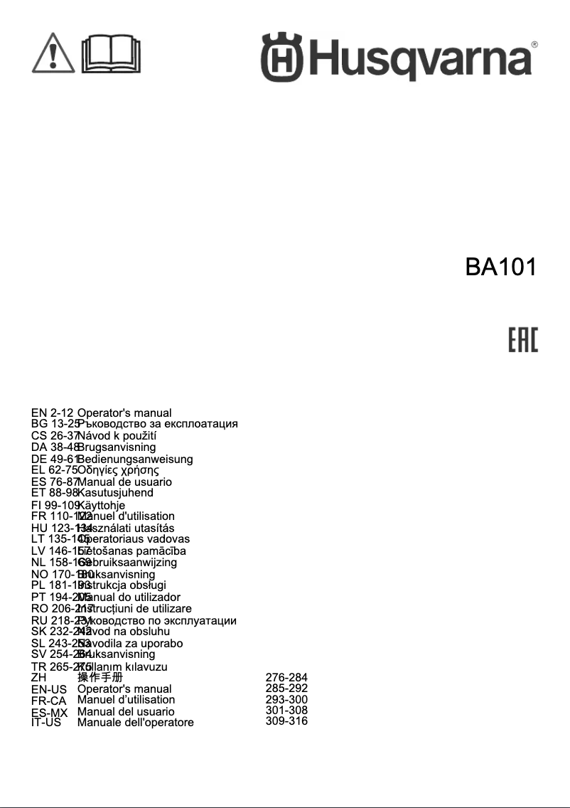 Page 1 of the manual User Manual Husqvarna 525LK