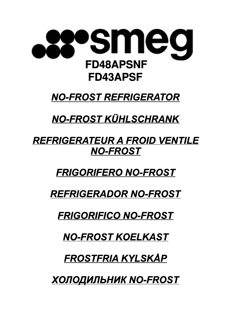 Page 1 of the manual User Manual Smeg FD43APSNF