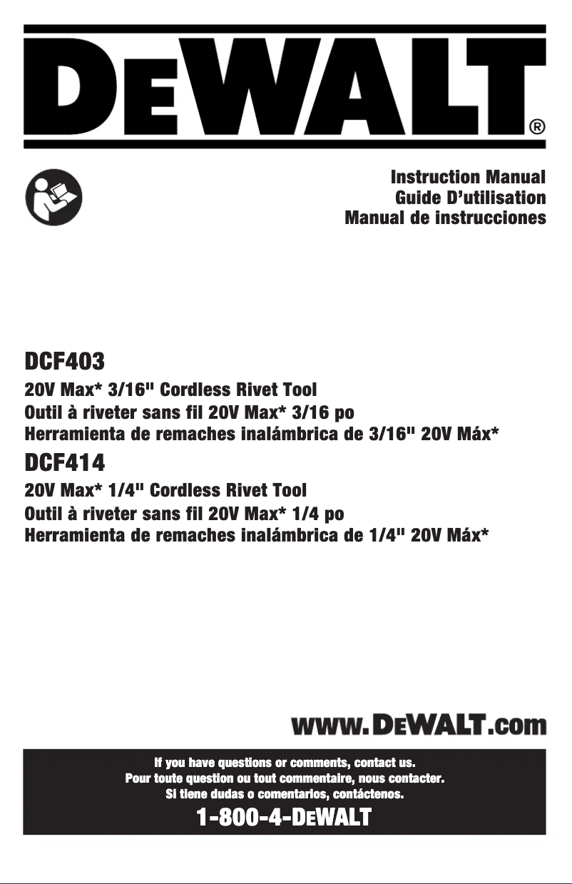 First page image of the manual for DCF403
