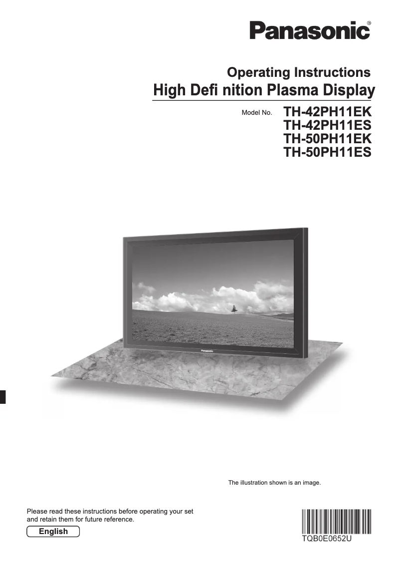 Page 1 of the manual User Manual Panasonic TH-50PH11ES