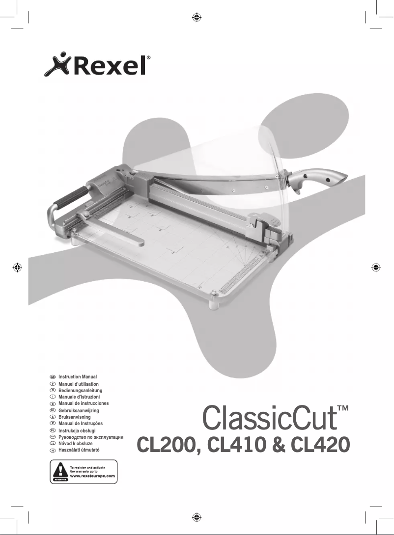 Page 1 de la notice Manuel utilisateur Rexel ClassicCut CL410 Guillotine