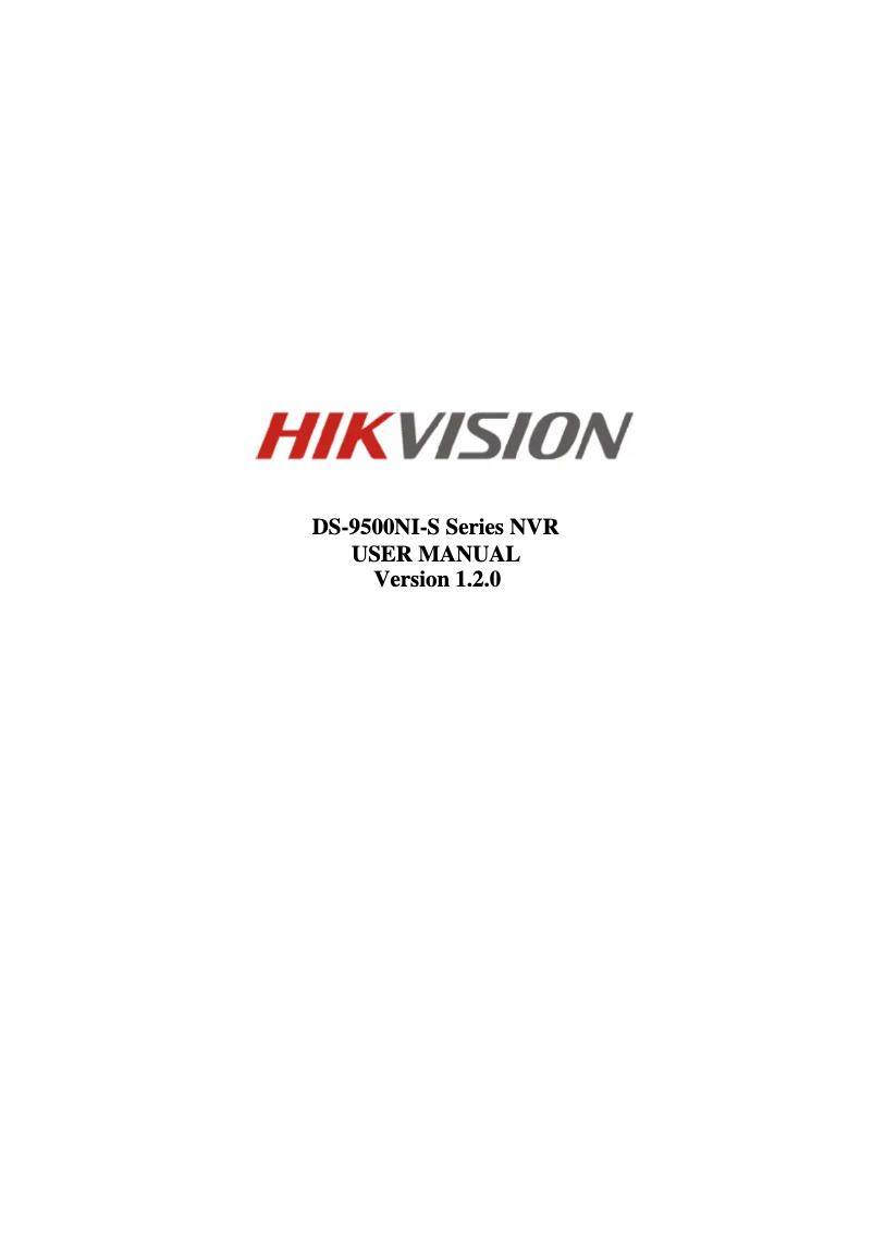 Page 1 of the manual User Manual Hikvision DS-9508NI-S
