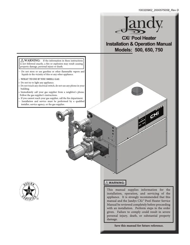 Page 1 of the manual User Manual JANDY CXi500