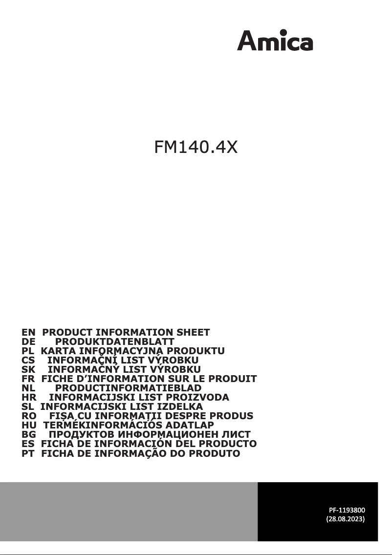 First page image of the manual for FM140.4X