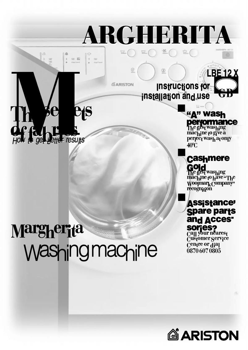 Page 1 of the manual User Manual Ariston Thermo LBE12X