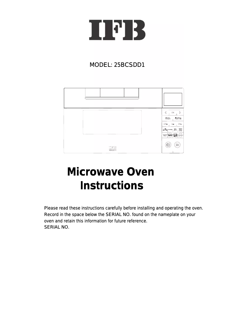 First page image of the manual for 25BCSDD1