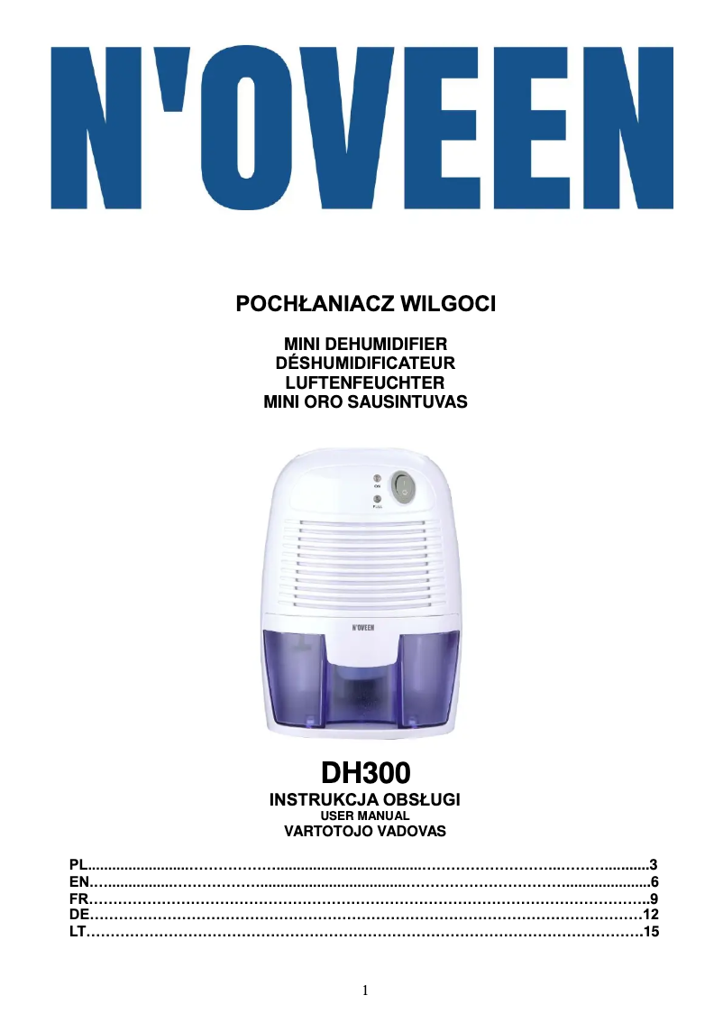 First page image of the manual for DH300