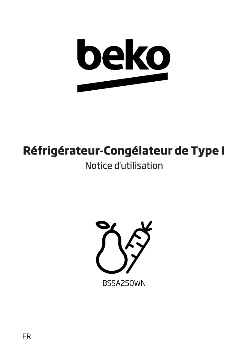 Page 1 of the manual User Manual Beko BSSA250WN