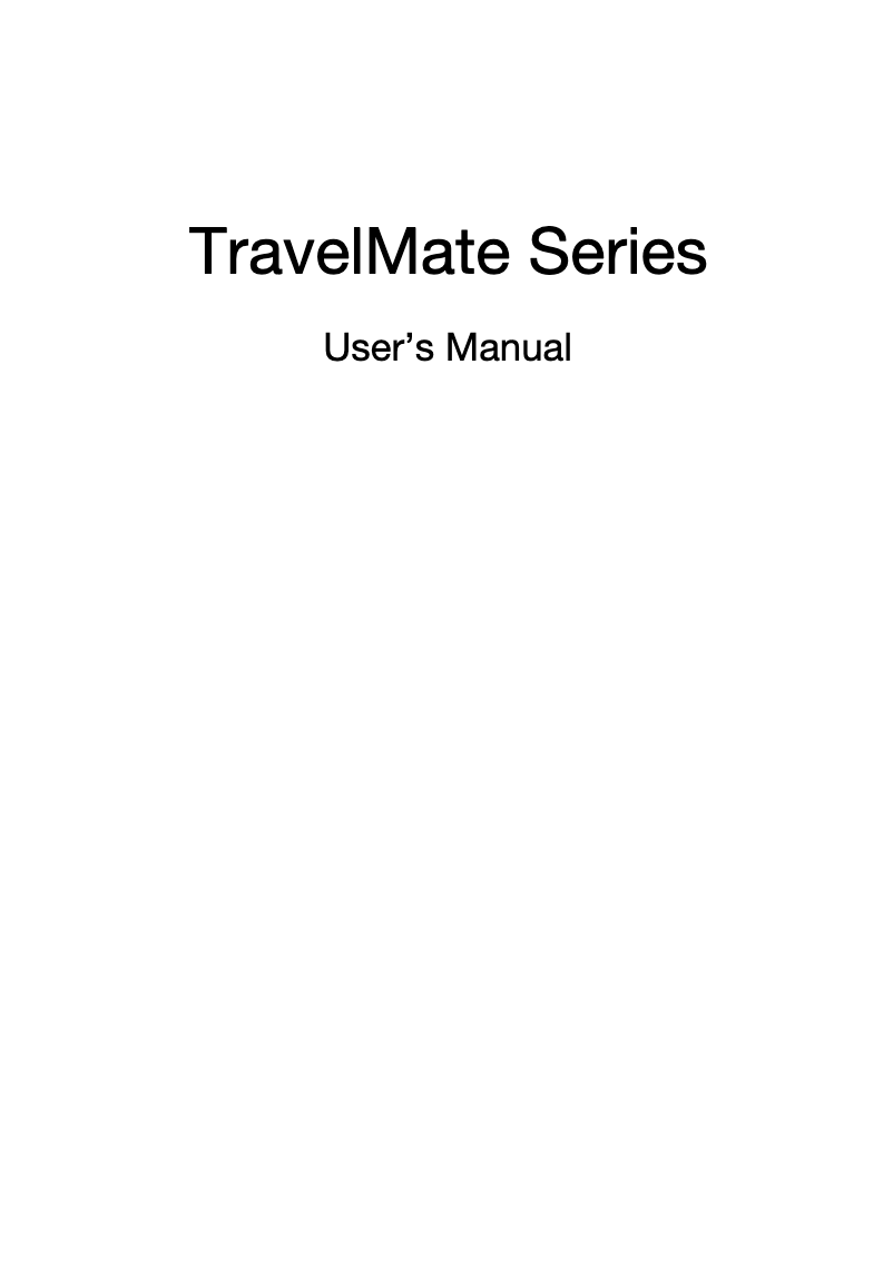 First page image of the manual for TravelMate P645